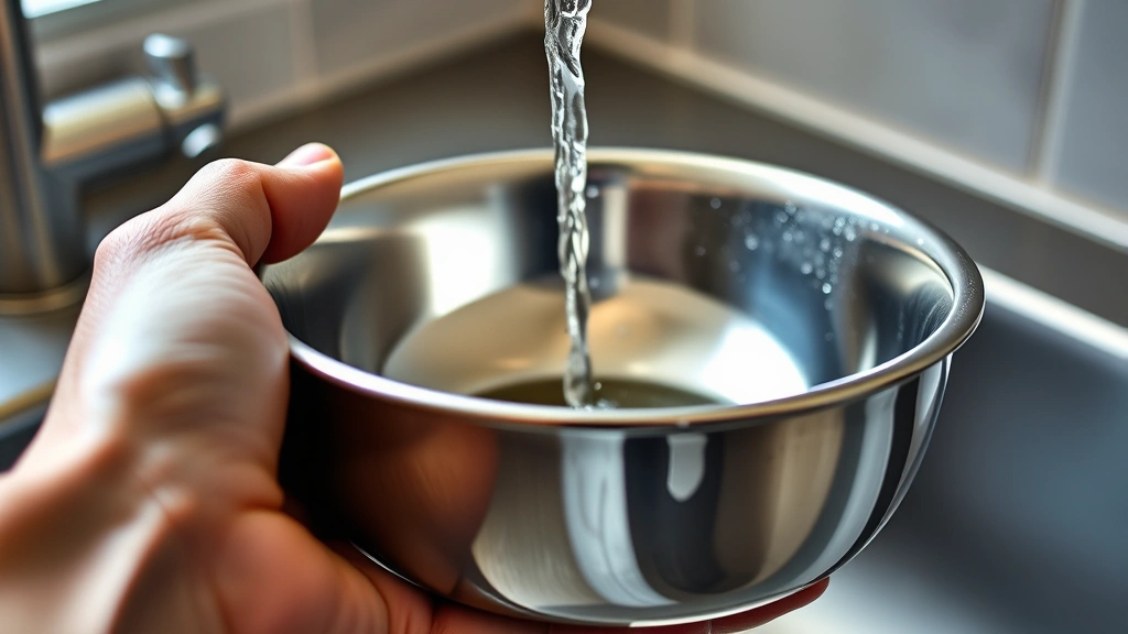 stainless steel dog bowls -
Photorealistic detail shot of a hand holding a gleaming stainless steel dog bow
