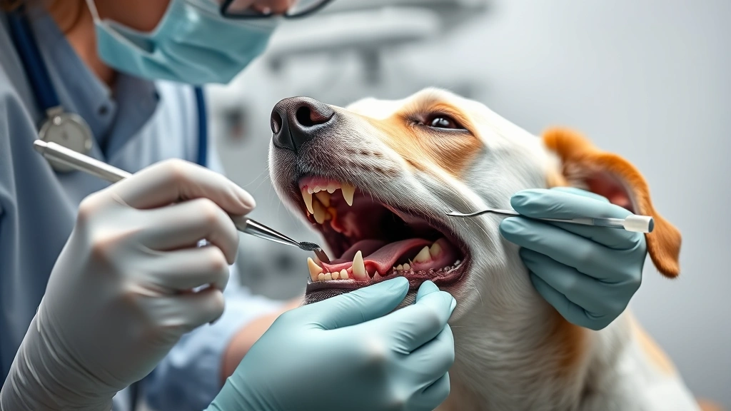 teeth in a dog -
Photorealistic image of a veterinarian examining a dog’s teeth during a d
