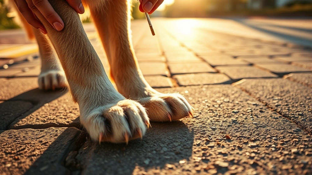the dog days are over -
Close-up of dog paws on hot pavement with owner checking temperature with hand,