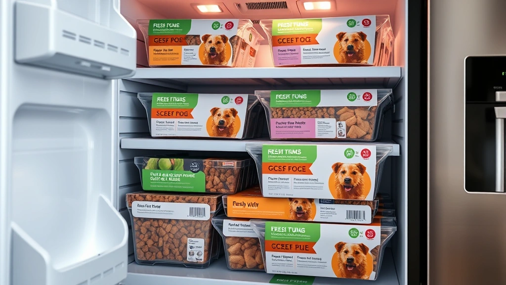 the farmer's dog reviews -
Photorealistic image of refrigerated meal packages from fresh dog food subscrip