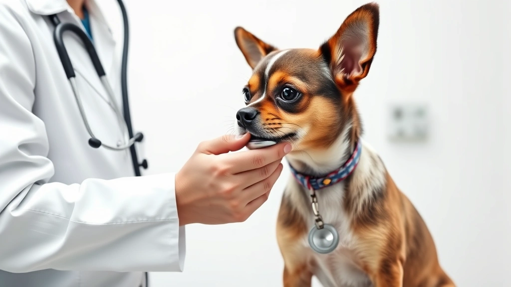 tracheal collapse dog -
Photorealistic image of a veterinarian examining a small dog’s throat are