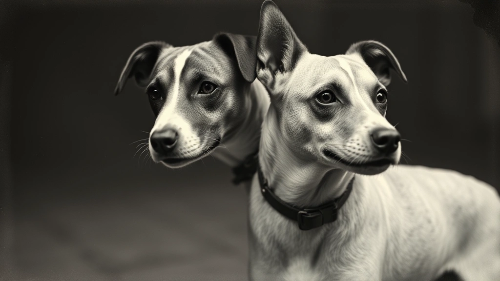 two headed dog museum -
Photorealistic vintage black and white photograph of a living two-headed dog fr