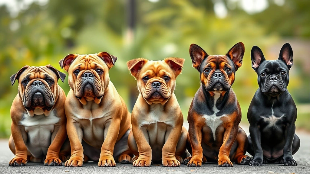 ugly dog breeds -
Photorealistic group photo of five different unusual-looking dog breeds sitting