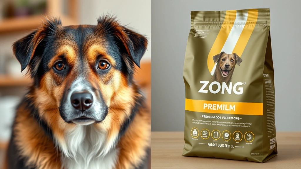 viva dog food -
Photorealistic side-by-side comparison of a healthy dog with shiny coat and bri