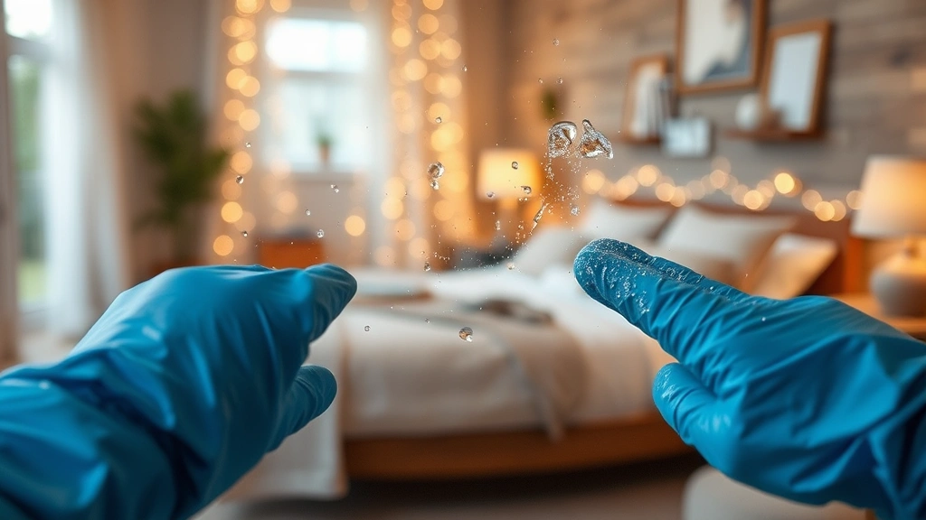 waterproof dog bed -
demonstrating the protective waterproof coating with a blurred cozy bedroom bac