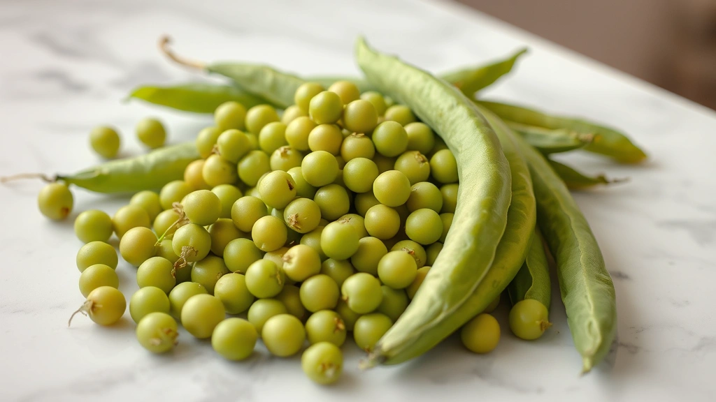 weruva dog food -
and peas on a marble countertop

