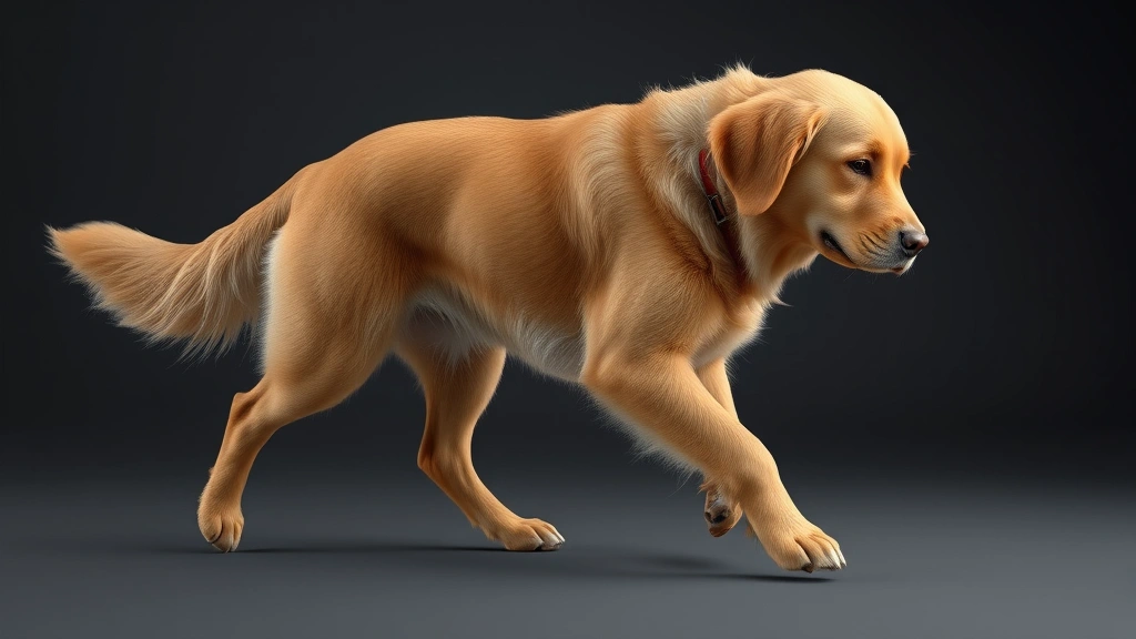 what are the 3 stages of lyme disease in dogs -
Photorealistic image of a golden retriever limping with visible joint stiffness