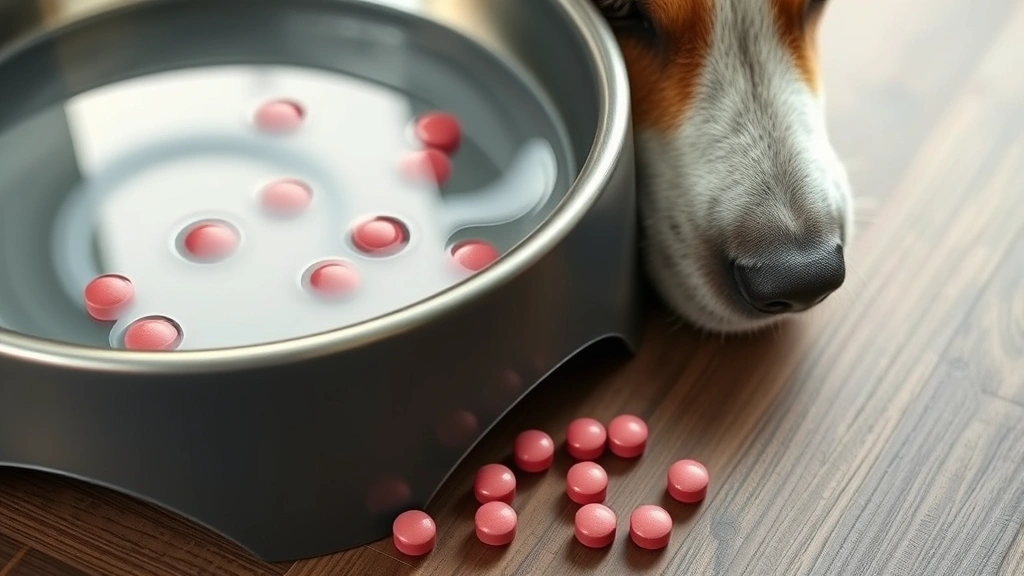 what can i give my dog for a bladder infection -
Photorealistic close-up of dog water bowl with fresh clean water and cranberry