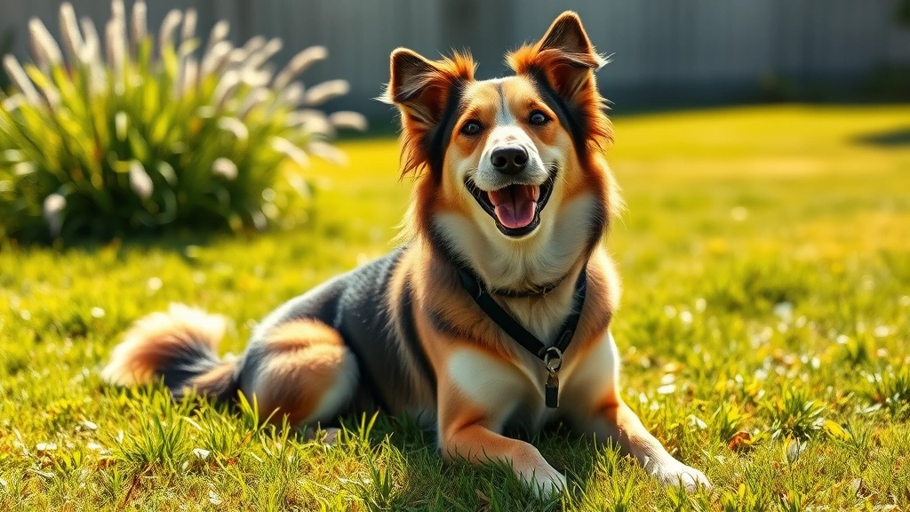 what can i give my dog for a uti -
Photorealistic photo of a female dog sitting outdoors in a grassy yard looking