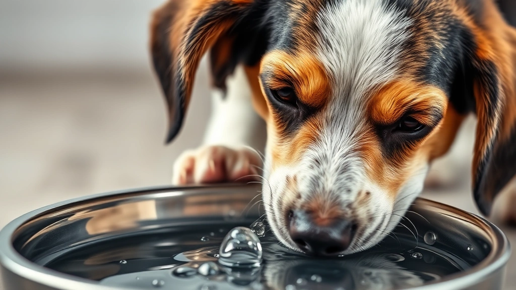 what does it mean when a dog's nose is dry -
Photorealistic image of a dog drinking water from a bowl with fresh water dropl
