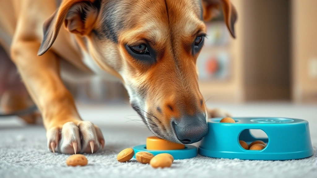 what dog breed is the smartest -
Close-up of a dog solving a puzzle toy game, concentrating on finding treats, p