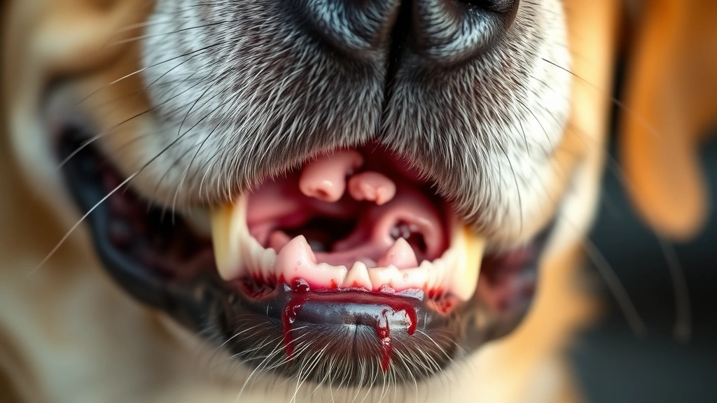 what happens if a dog eats rat poison -
Photorealistic close-up image of a dog’s pale gums and mouth area, showin