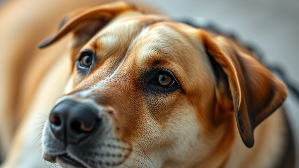 what is a dog knot -
Photorealistic close-up of a healthy male dog in a relaxed position