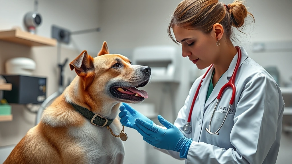 what is a dog knot -
Photorealistic image of a veterinarian examining a dog during a health check-up
