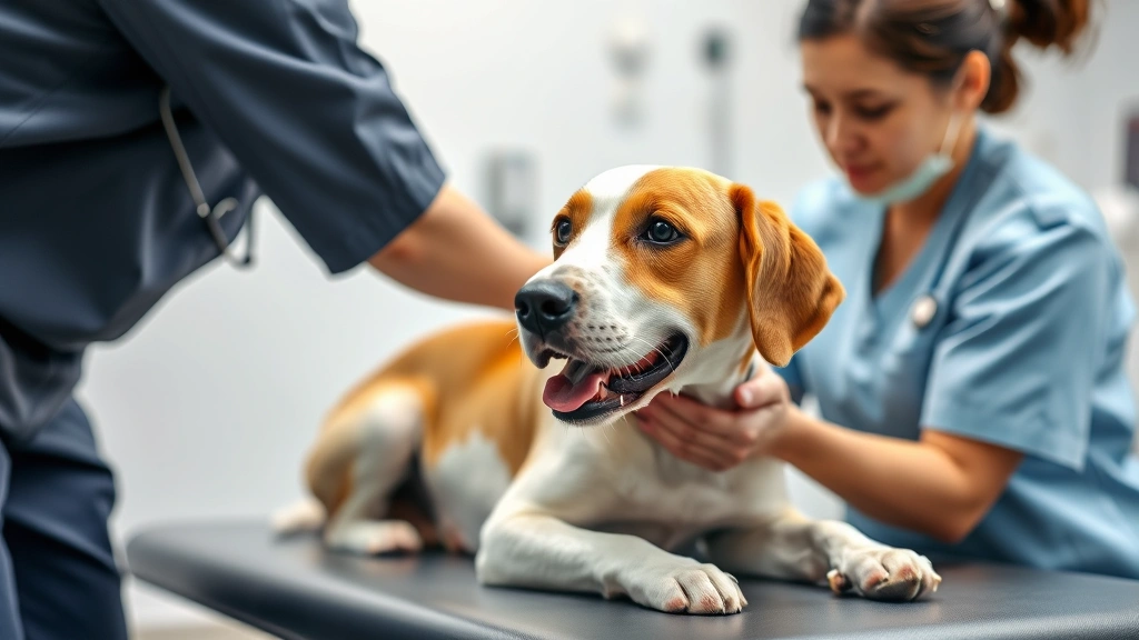 what is ivdd in dogs -
Photorealistic image of a dog undergoing physical therapy with a veterinary pro