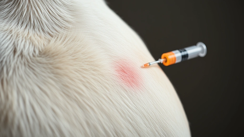 what is librela for dogs -
close-up of the injection site on the dog’s shoulder