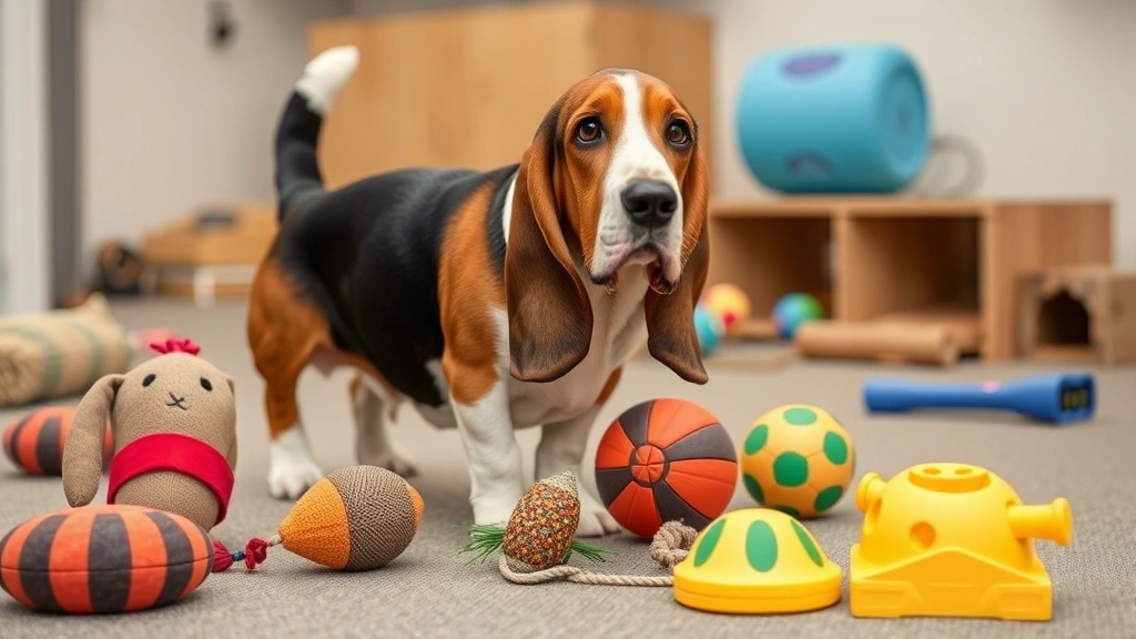 what is the iq of a dog -
Basset Hound) in a training environment with various enrichment toys and puzzle