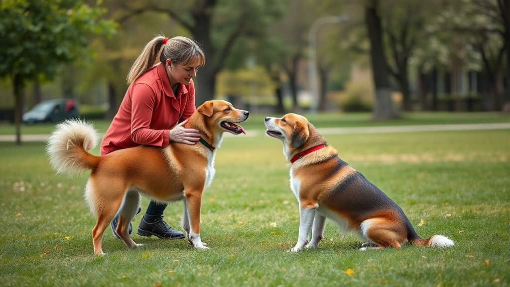 what is the most dangerous dog breed -
Photorealistic image of a dog trainer working with a medium-sized dog on obedie