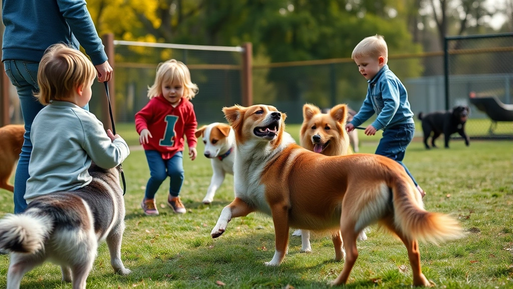 what is the most dangerous dog breed -
Photorealistic image of a well-socialized dog playing safely with children and