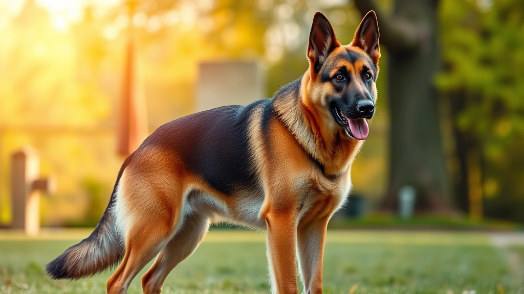 what is the most vicious dog -
photorealistic image of a german shepherd dog in an alert standing position out