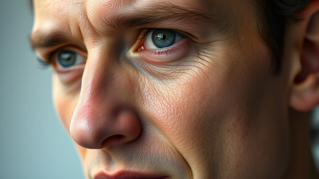 what the dog saw and other adventures -
A person’s face showing subtle micro-expression of emotion, photorealisti