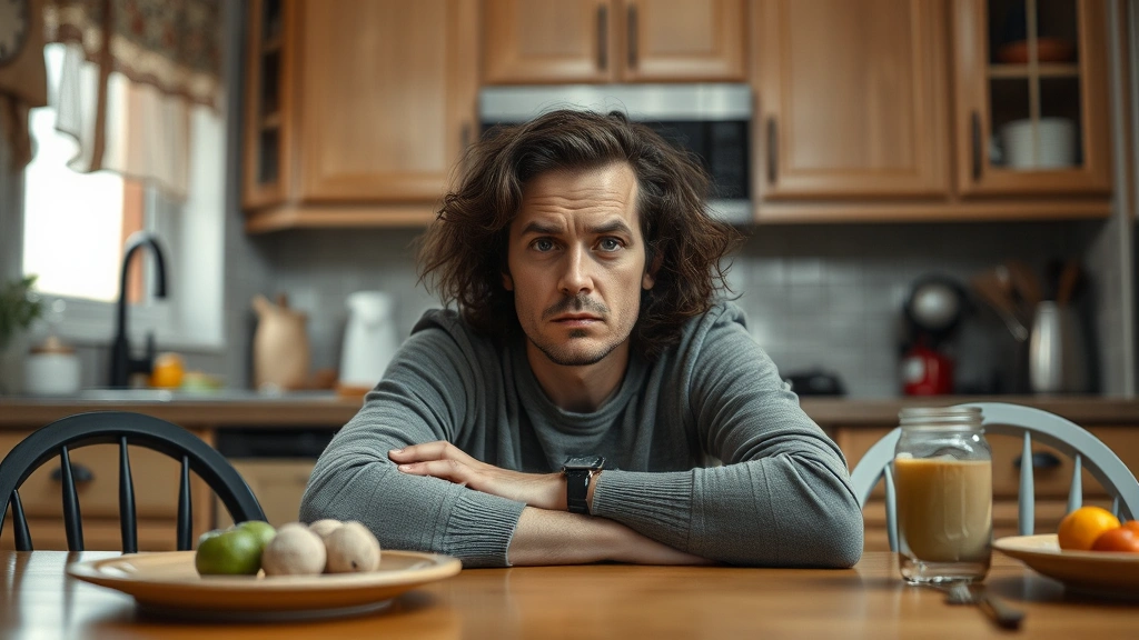 what to do if dog ate chicken bones -
sitting at a kitchen table with a worried expression