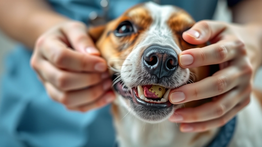 what to do if my dog is choking -
Close-up of a veterinarian’s hands examining a dog’s throat and mou