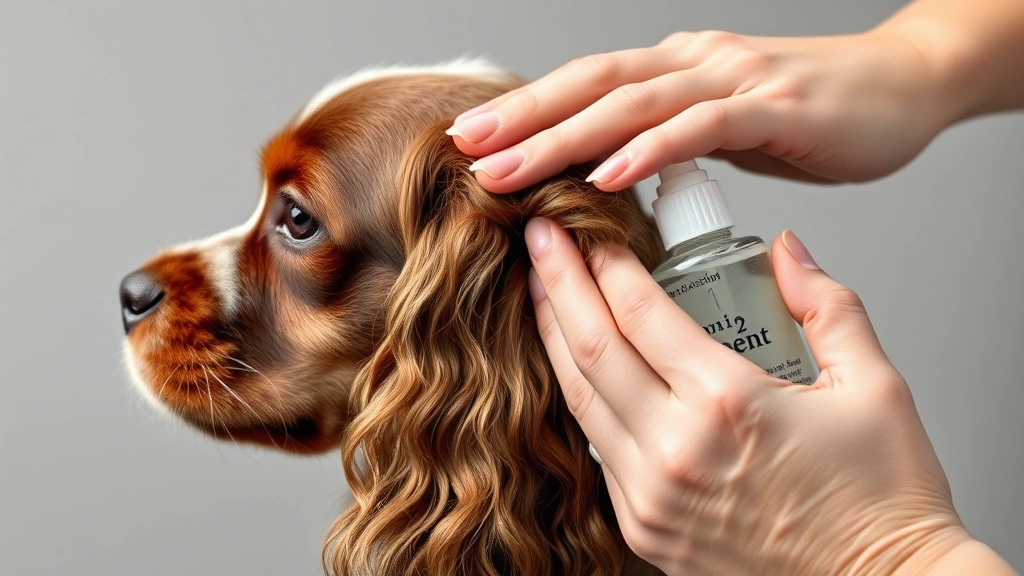 what to use to clean dogs ears -
Photorealistic side profile of a cocker spaniel with floppy ears during ear cle