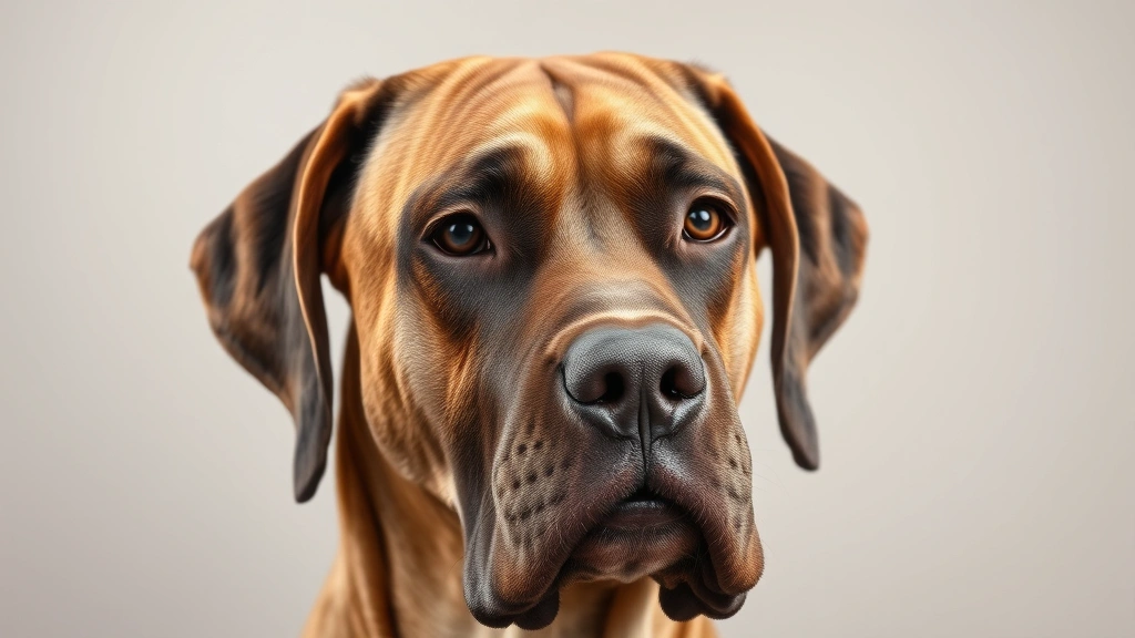 what type of dog is marmaduke -
A photorealistic portrait of a Great Dane’s face showing characteristic f