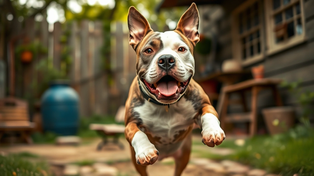 what was the little rascals dog's name -
Photorealistic image of a charming pit bull terrier with characteristic eye pat