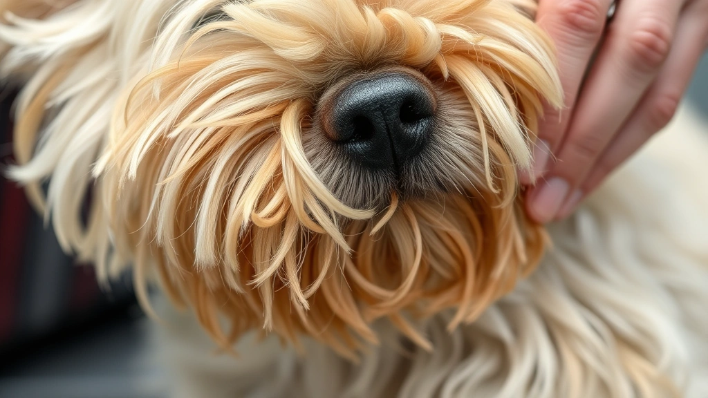 when do dogs moult the most -
Close-up of dog undercoat being removed during professional grooming session, s