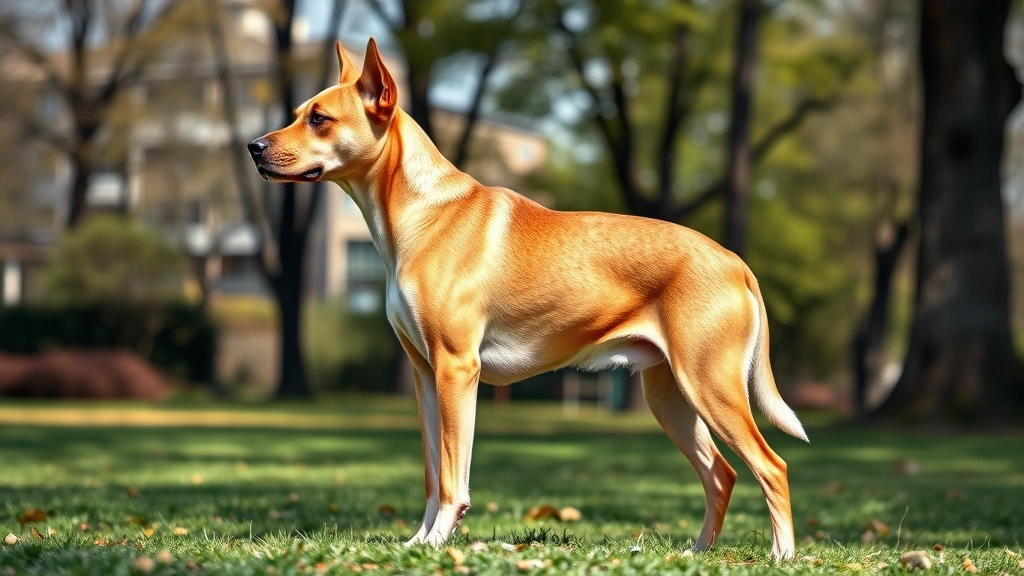 when do mixed breed dogs stop growing -
Photorealistic photo of a medium-sized mixed breed dog standing in profile show