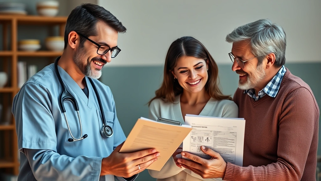 where can i sell my dog -
Photorealistic image of a veterinarian reviewing medical records with a caring