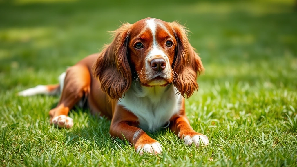 why do dogs ears stink -
Photorealistic image of a cocker spaniel with floppy ears lying on grass after