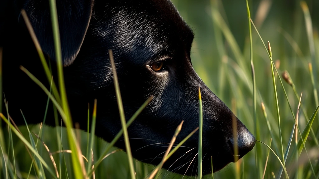 why do dogs have whiskers -
Photorealistic image of a black dog’s muzzle in profile, whiskers promine