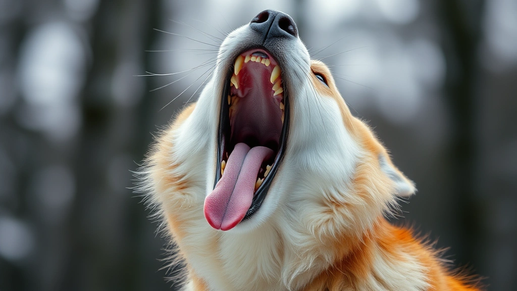 why do dogs howl when they hear sirens -
mouth open mid-howl
