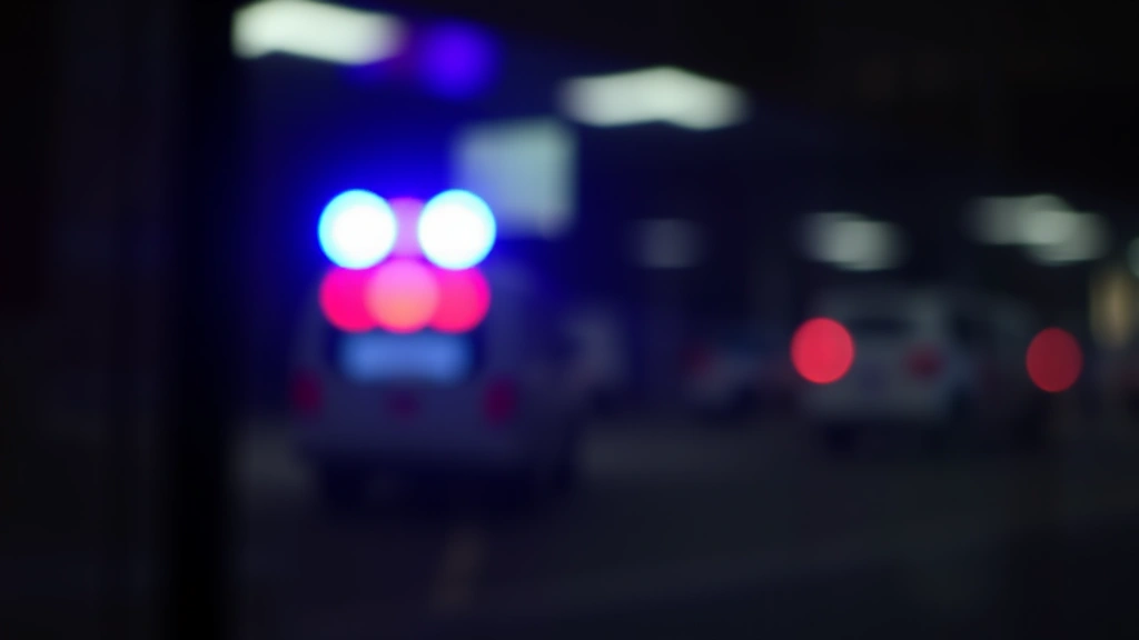 why do dogs howl when they hear sirens -
with a blurred emergency siren light visible through the window in the backgrou