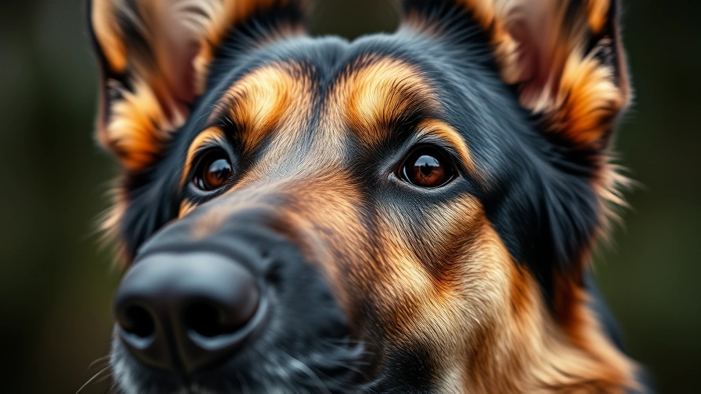 why do dogs howl when they hear sirens -
A photorealistic image of a german shepherd’s face in close-up

