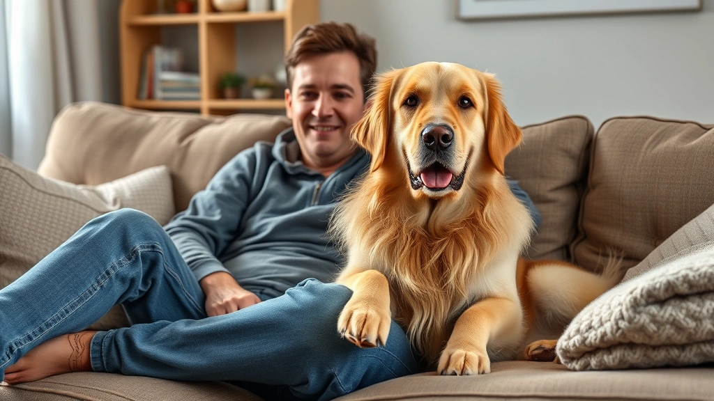why do dogs howl when you howl -
Photorealistic image of a person and their golden retriever sitting together on