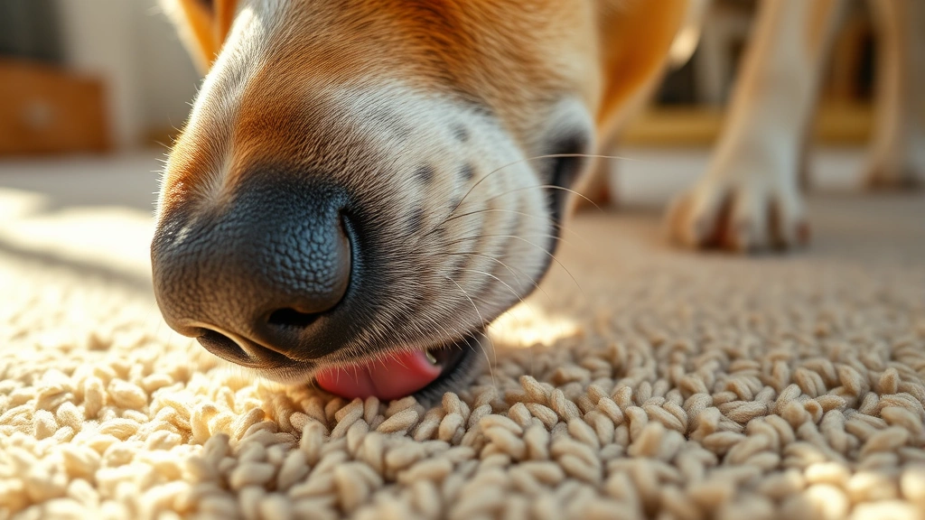 why do dogs lick carpet -
Close-up of a dog’s tongue touching carpet fibers with soft afternoon sun