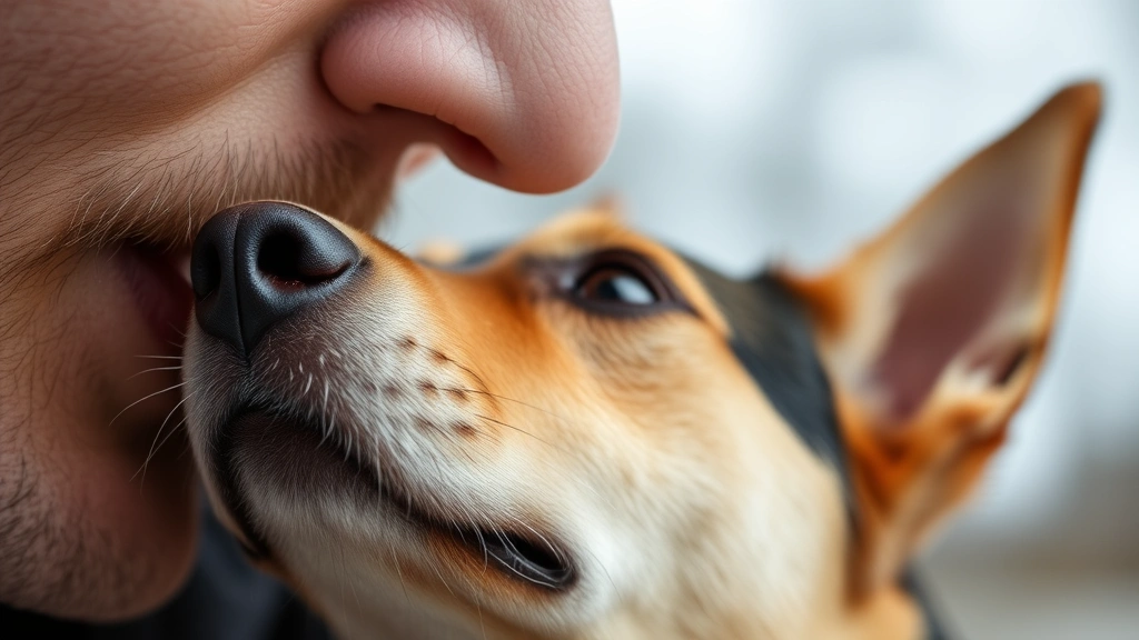 why do dogs like to cuddle -
A close-up of a dog’s face nuzzling against its owner’s face