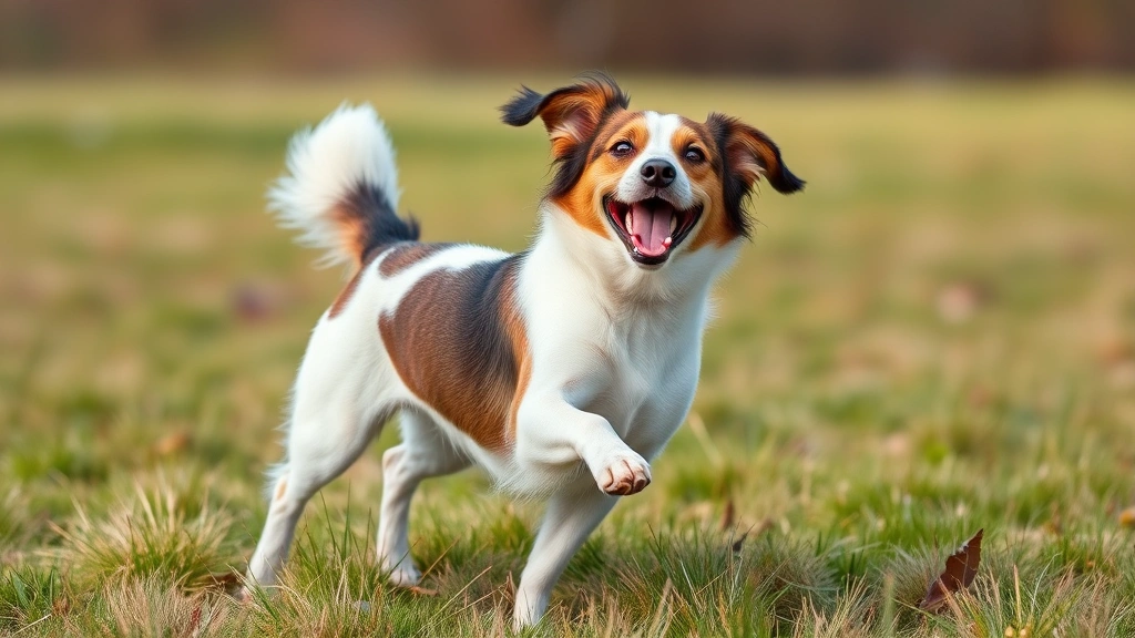 why do dogs put their ears back -
Happy dog playing fetch in a grassy field with ears flopping back in motion, ta