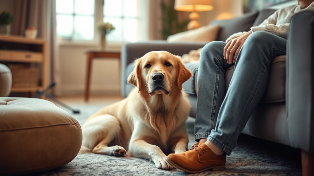 why do dogs sit by your feet dog photo 0