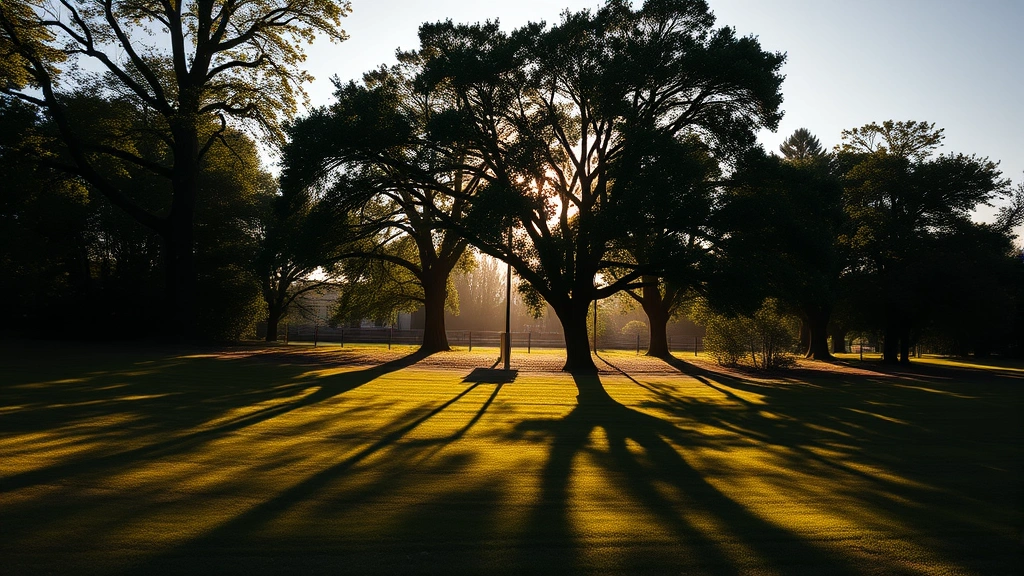 why do dogs sunbathe -
warm sunlight creating shadows from trees
