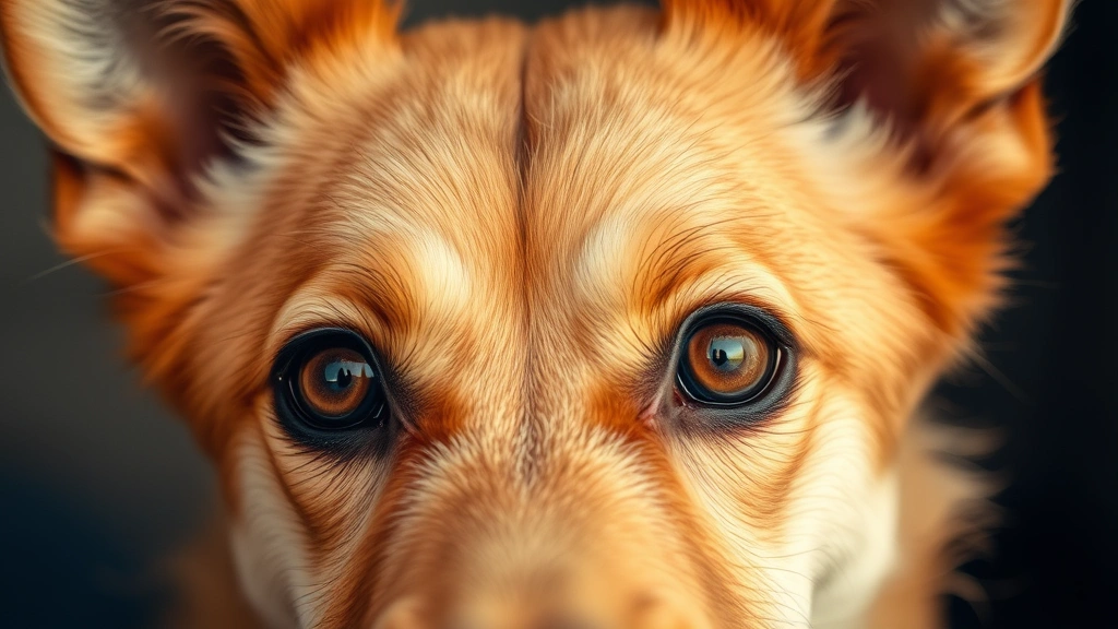 why do dogs wink -
showing warm brown eyes and soft fur
