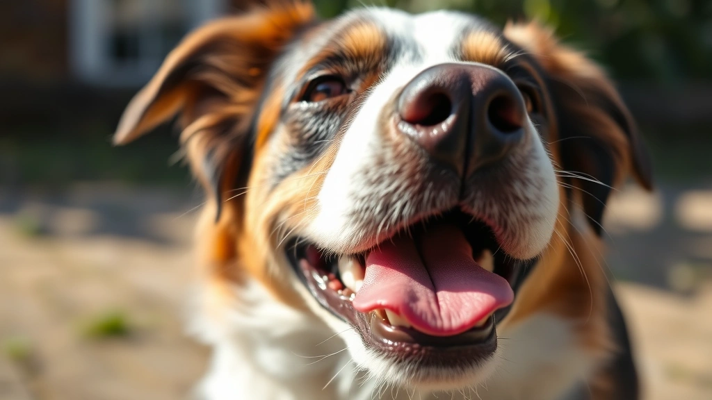 why does a dog pant -
A dog’s face close-up showing open mouth panting heavily during a hot sum