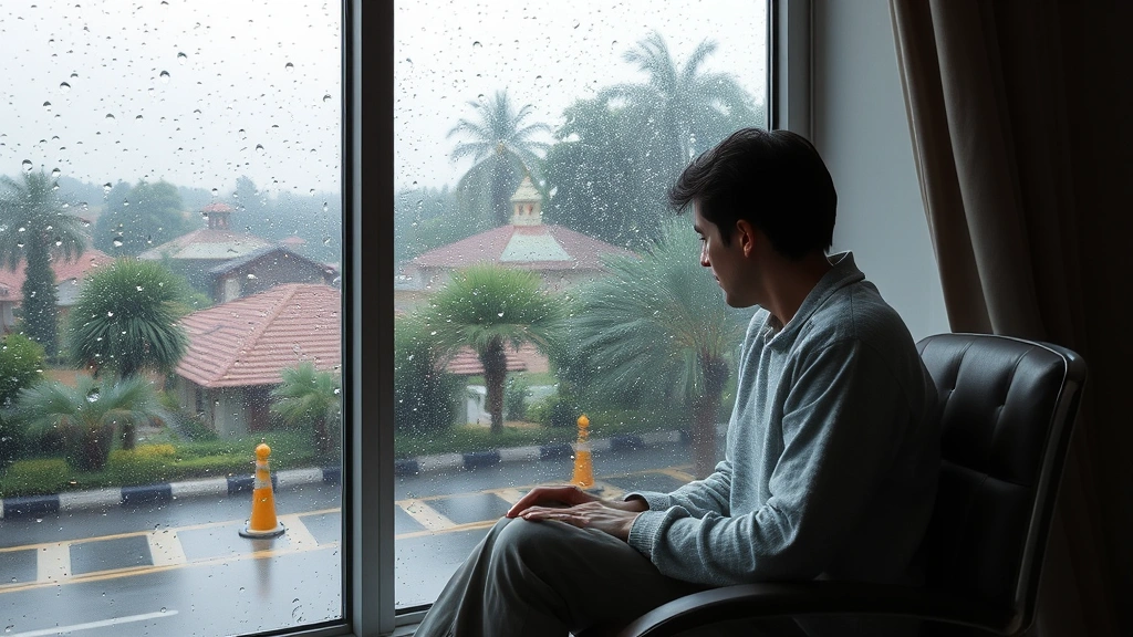 why does a dog pant -
sitting near a window with rain visible outside
