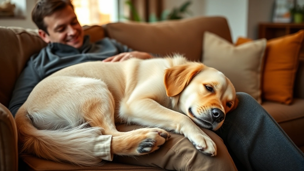 why does my dog always lay on me dog photo 0