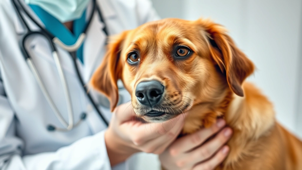 why does my dog eat grass -
Veterinarian examining a brown dog during checkup, photorealistic style, clinic