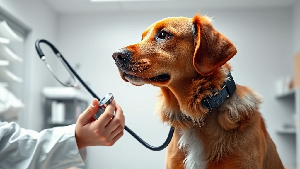 why does my dog keep hacking -
Photorealistic image of a veterinarian examining a dog’s throat with a st